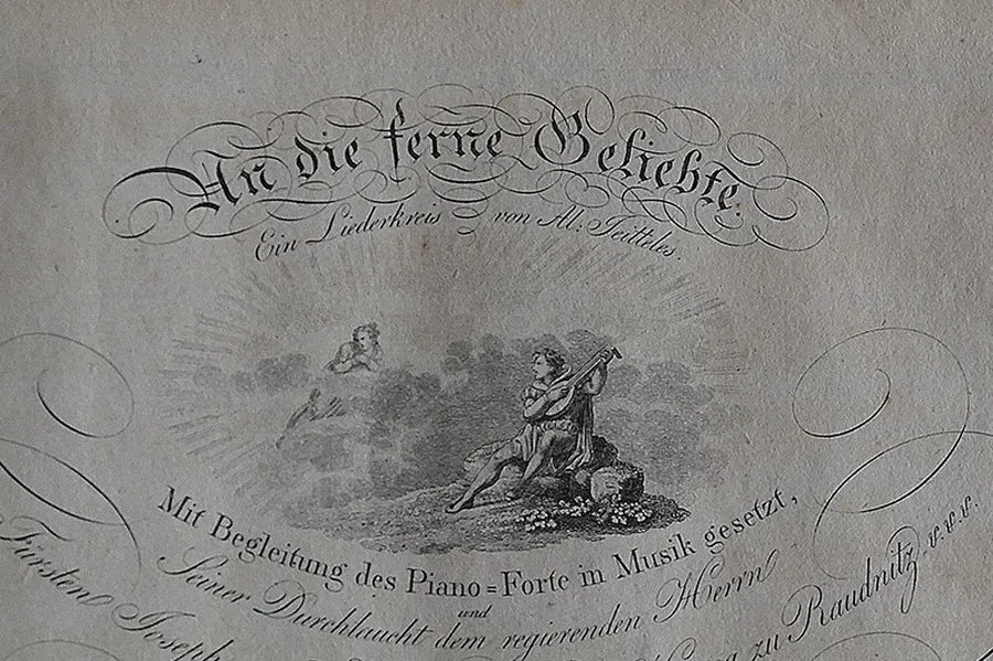 "An die ferne Geliebte" - Titelseite der Originalausgabe von Beethovens Liederkreis